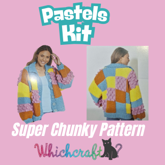 Whichcraft Super Chunky Cardigan (Large) Pastels Kit