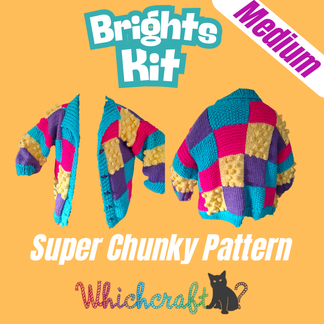 Whichcraft Super Chunky Cardigan (Medium) Brights