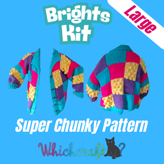 Whichcraft Super Chunky Cardigan (Large) Brights